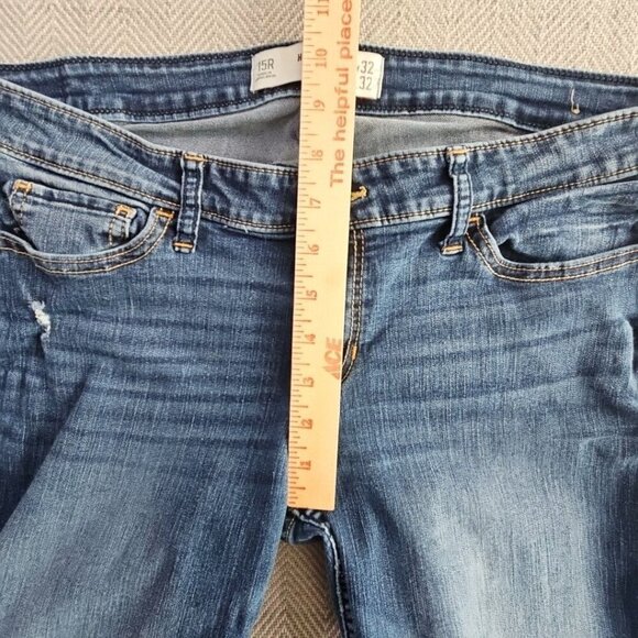 Hollister Jeans Junior Size 15R W32 L32 Straight Skinny Med Wash Style 61956050 - Picture 14 of 16